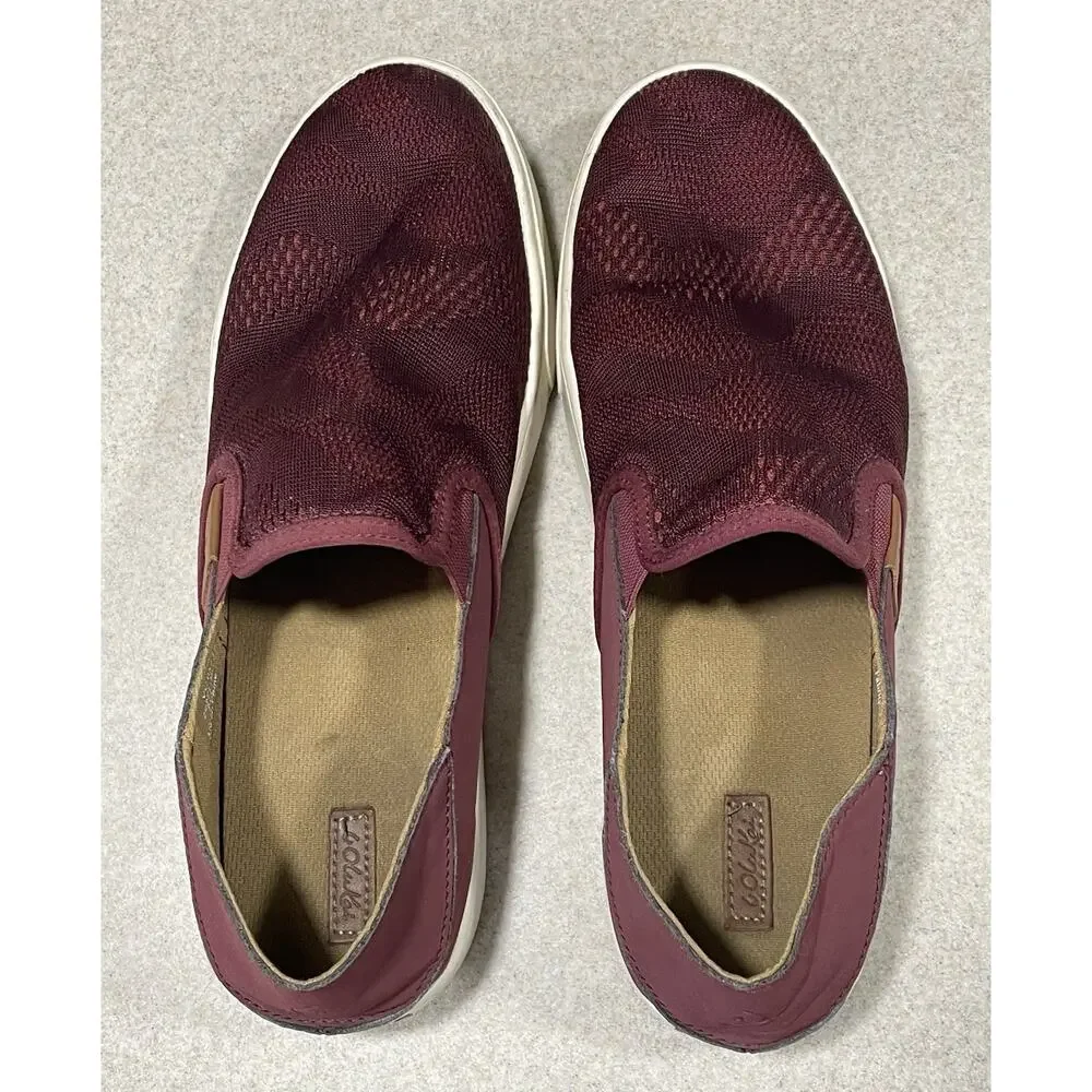 OLUKAI PEHUEA Slip On Comfort Shoes 20271 Women’s Size 10 Maroon -Casual Wear